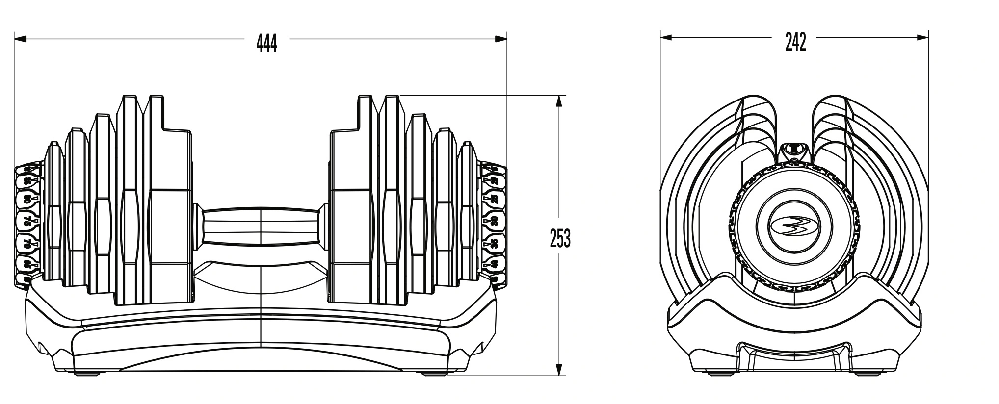 1090 90lbs dumbbell dimensions